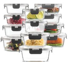 24 Piece Superior Glass Food Storage Containers Set