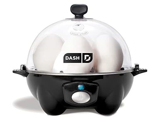 DASH Rapid Egg Cooker: 6 Egg Capacity Electric Egg Cooker for Hard Boiled Eggs, Poached Eggs, Scrambled Eggs, or Omelets with Auto Shut Off Feature – Black