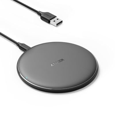 Anker 313 Wireless Charger (Pad), Qi-Certified, 10W Max Fast Charging for Samsung, Compatible with iPhone 16/16 Pro/16 Pro Max/15/14, AirPods (No AC Adapter, Not MagSafe Magnetic Charging Compatible)