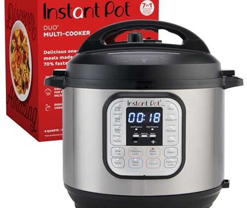 Instant Pot Duo 7-in-1 Electric Pressure Cooker, Slow Cooker, Rice Cooker, Steamer, Sauté, Yogurt Maker, Warmer & Sterilizer, Includes App With Over 800 Recipes, Stainless Steel, 6 Quart Instant Pot Duo 7-in-1 Electric Pressure Cooker, Slow Cooker, Rice Cooker, Steamer, Sauté, Yogurt Maker, Warmer & Sterilizer, Includes App With Over 800 Recipes, Stainless Steel, 6 Quart